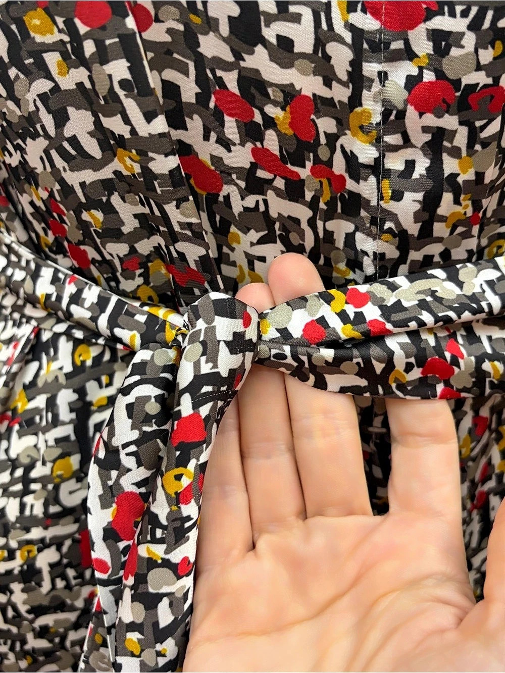 Marina Rinaldi Abstract Print Midi Shirtdress Dress w/Slip Size 20 - Picture 8 of 16